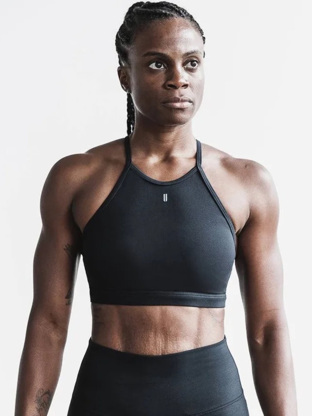 NOBULL Sports Bra Womens Small Black Strappy Racerback XS Support Gym Athlete